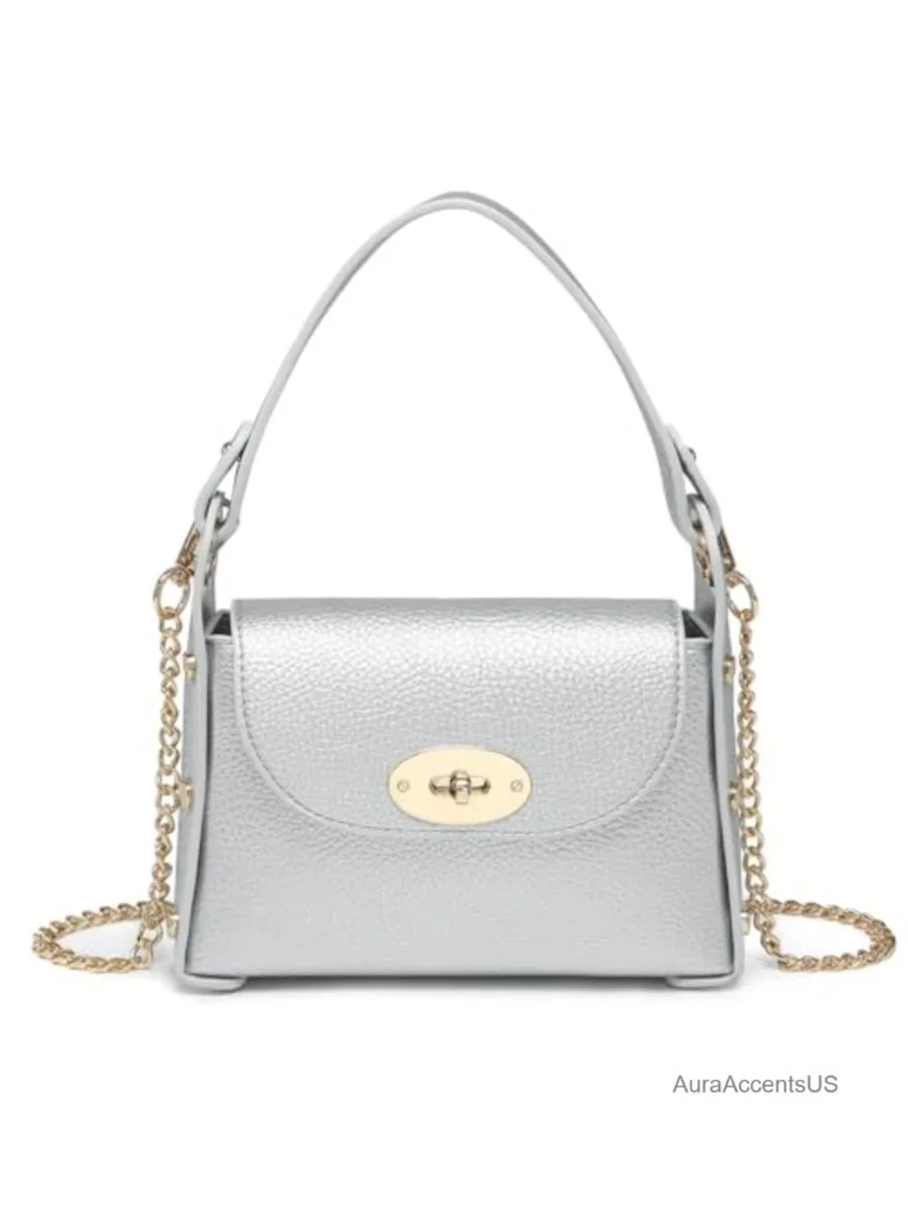 Studded Vegan Leather Evening Clutch Purse with Crossbody Strap